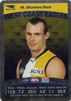 2010 Team Zone AFL Team - Silver #46 Shannon Hurn Front